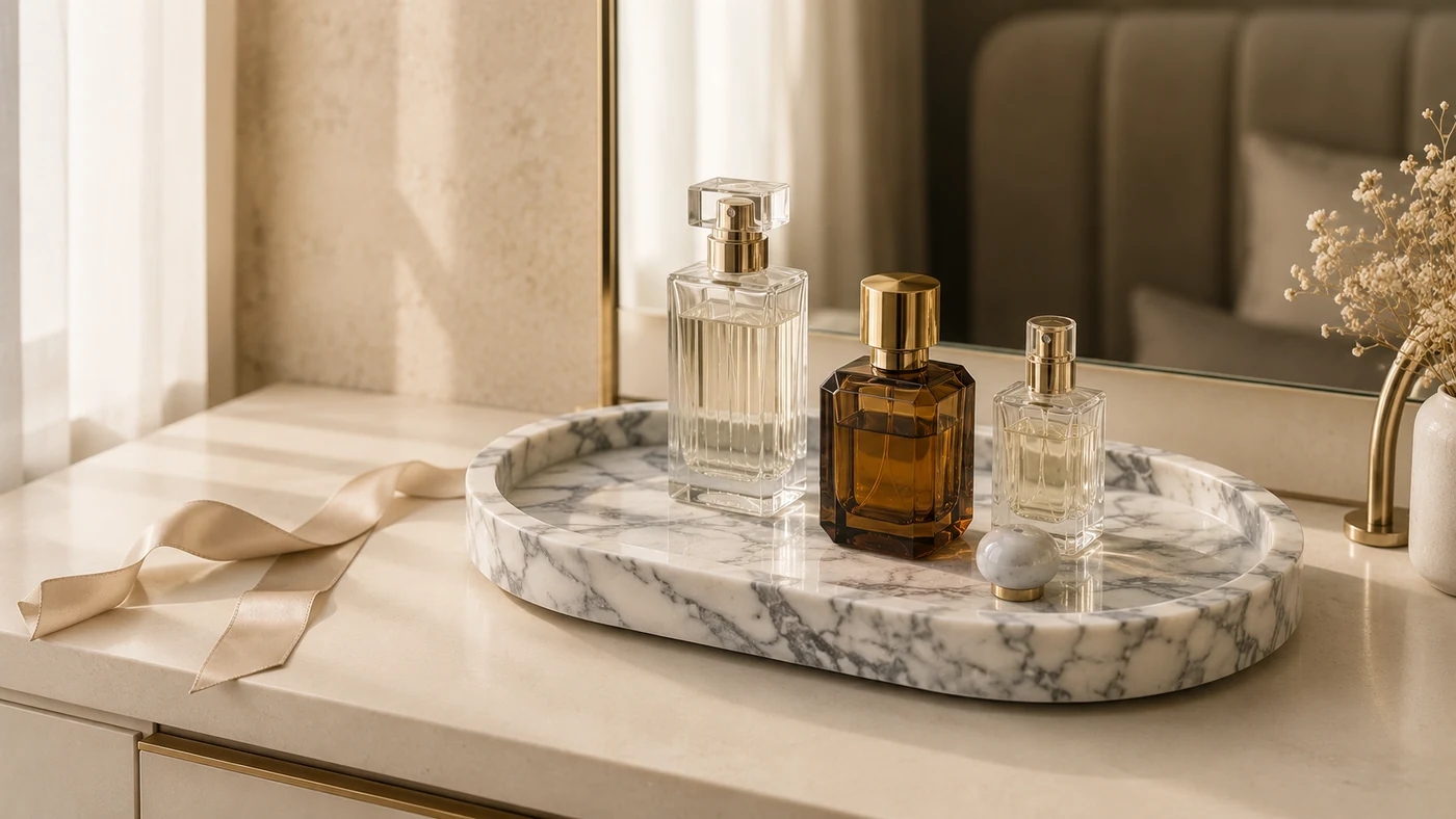 Arabescato Corchia Perfume Tray in Arabescato Corchia