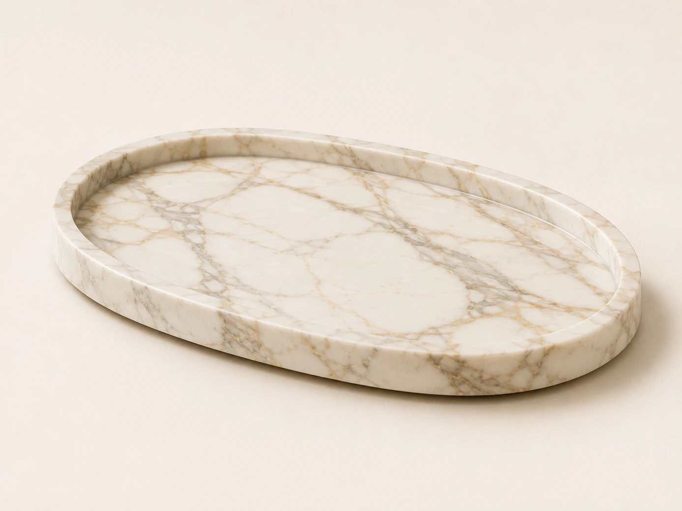Demo Statuario Extra Large Round Tray in Statuario