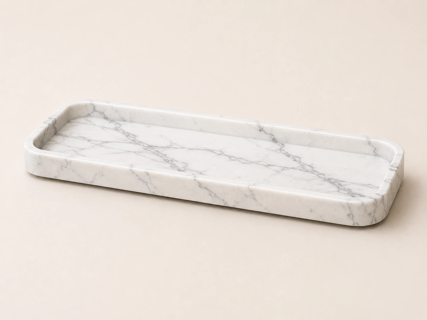 Demo Moca Cream Limestone Vanity Tray in Moca Cream Limestone