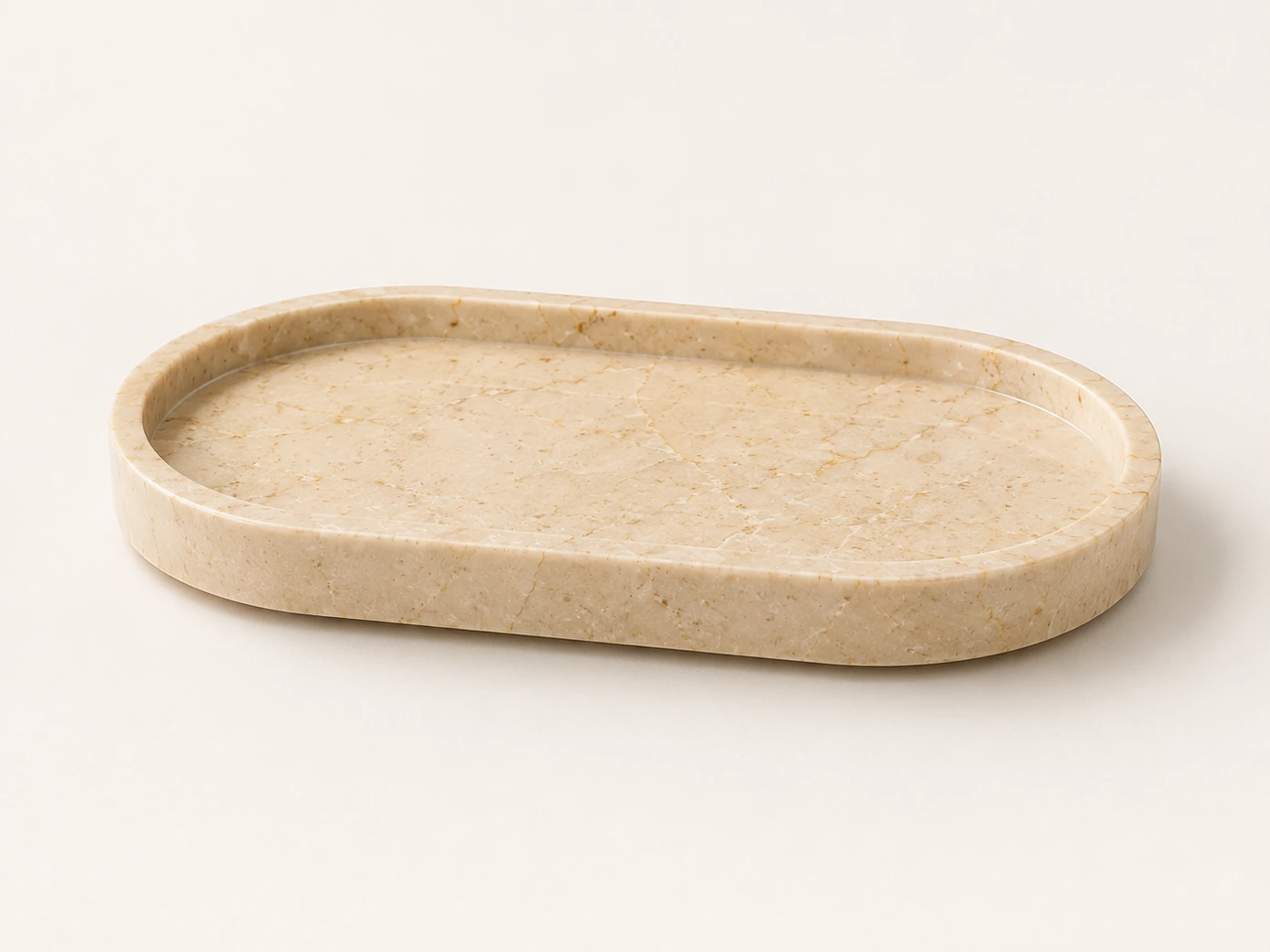 Demo White Onyx Oval Tray in White Onyx